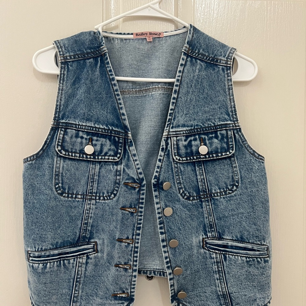 Denim Button-Up Vest